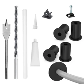 Starlink Cable Routing kit for 3/4inch Wall Hole,4PCS starlink Wall Grommets Accessories for Cables Pass Through mounting kit Including 3/4” Spade Drill bit,Wall Wires cilps and Cable Routing Tool