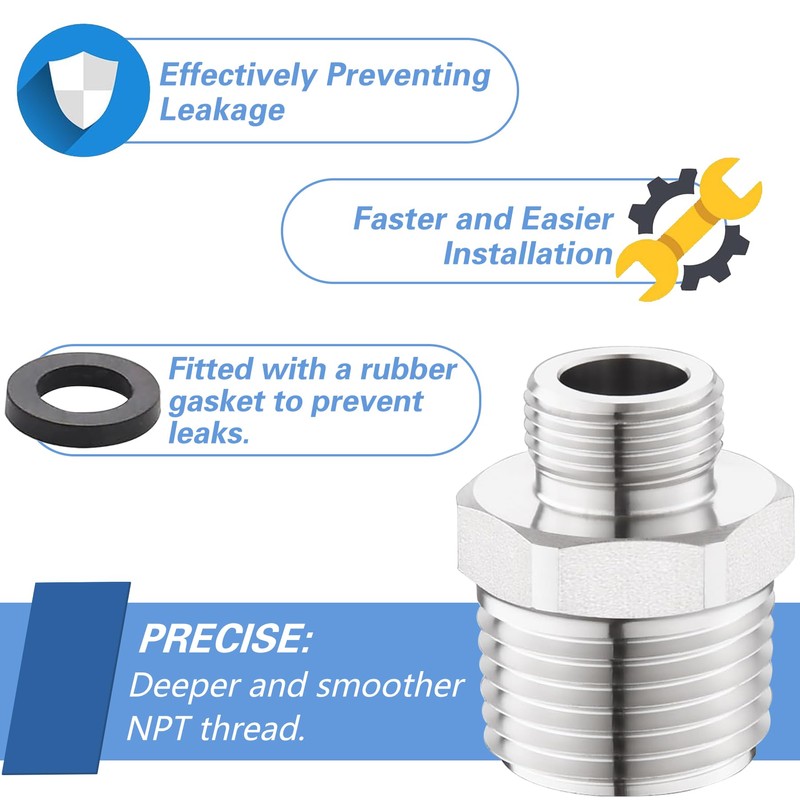Carvedexquisitely Rv Faucet Adapter,NPT 1/2" to Compression 3/8" Reducer Faucet