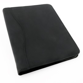 Ring Binder Folder Zipped with Pad 4 Ring Capacity 30mm A4 Black