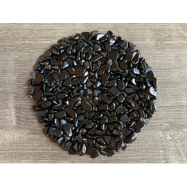 Shungite Chips – Natural Mini Shungite Stones, Crushed Undrilled Shungite, Semi-Tumbled Genuine Shungite (1/4 lb)