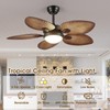 Tropical Ceiling Fans with Lights, 44 Inch Palm Leaf Outdoor