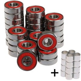 FunTomia Mach1 ABEC-9 Racing Ball Bearings + Spacer in a Metal Box for Inline Skates Skateboard Rollerblade Waveboard and Longboards Pack of 8, 16 or 32 Pieces
