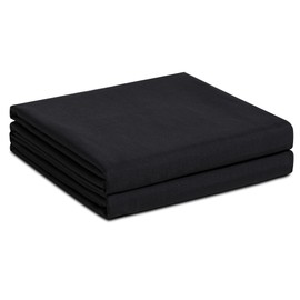 Flat Sheets 2 Pack,Hotel Quality Flat Bed Sheets,Brushed Microfiber Bed Sheets, Bulk Sheets for Massage, Home, AirBnb,Dorm (Black,Twin)