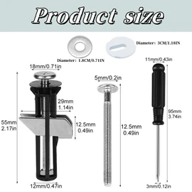 Heavy Duty Toilet Seat Fastener Bolt kit,Bathroom Toilet Repair Screws, Easy to Install,Equipped with a Screwdriver, New Universal Toilet Seat Bolt Kit（4pcs）