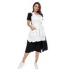 LilMents Women's Ruffles Outline Retro Pockets Apron Kitchen Cooking Cleaning