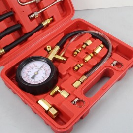 utmall Universal Fuel Injection Gauge Pressure Tester Test Kit Car System Pump Tool Set