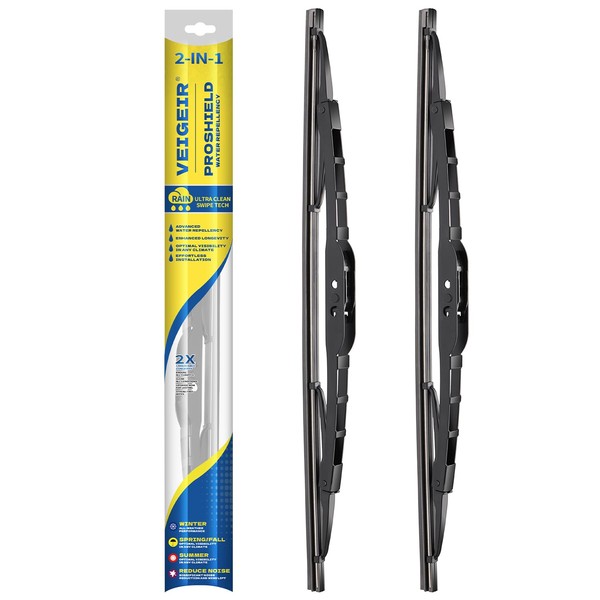 15inch + 15 inch Steel Frame Windshield Wiper Blades,Compatible with
