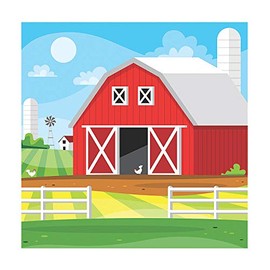 Fun Express Red Barn Backdrop Banner Set - Farmhouse Party Decor for Birthdays Baby Showers Weddings and Rustic-Themed Events - Ideal for Celebrations Photo Booths and Venue Decorations - 2 Pieces