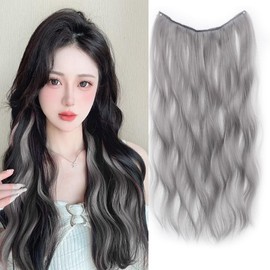 HAPVITAL Hair Extension, One-touch Color Extension, 19.7 inches (50 cm), Synthetic Hair, Long Curling, Curly Hair Extension, Heat Resistant, Korean Style, Party, Fashion Performance, Extension, One-touch, Dance, Easy Installation, Collar Leg Wig, Hair Vo