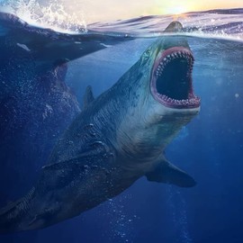 Gemini&Geniu Megalodon Shark Toys Great Gifts for Kids -27CM Length- Moveable Jaw- Realistic Shark Figurines Birthday Toy Gift for Boys and Girls