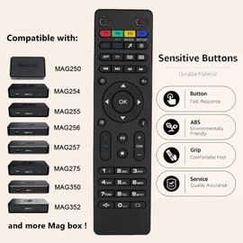 Replacement Remote Control Compatible for MAG IPTV Set-Top Box Mag 250 254 255 256 257 261 270 349 350 351 352, MAG322W1, MAG254W1 etc.