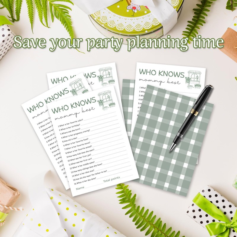 Guess Who Knows Mommy Cards, Locally Grown Baby Shower Game-B03