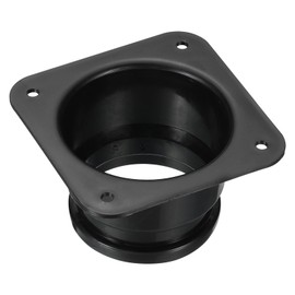 PATIKIL 4" Duct Connector Flange, Dryer Vent Wall Plate Square to Round Straight Ducting Plate for Air Heating Cooling Ventilation Exhaust Fan, Black