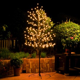 Leruckdite LED Tree Ball Light 6FT 208L Warm White Artificial Light Christmas Tree Light Decoration for for Bedroom Indoor Outdoor Home Festival Party Wedding Christmas