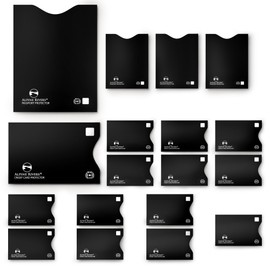 Alpine Rivers RFID Blocking Credit Card Sleeves 18-Piece Set – 14 Color-Coded Card Protectors with 4 Passport Holders – Slim Water-Resistant Anti-Theft Protection for Travel