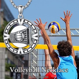 PELOVNY Volleyball Necklace 925 Sterling Silver I Can Do All Things Volley Ball Pendant Sports Jewelry Christmas Birthday Gifts for Men Women Players Coach Lovers, Normal, Sterling Silver, No Gemstone