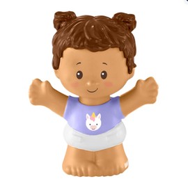 Replacement Part for Fisher-Price Little People Snuggle Twins - GKY44 ~ Twin Girl Figure ~ Purple Shirt with Unicorn and Pigtails