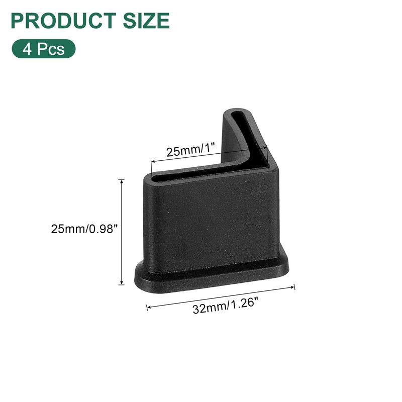 uxcell 4 Pcs 1" x 1" Rubber Foot Pads Covers,