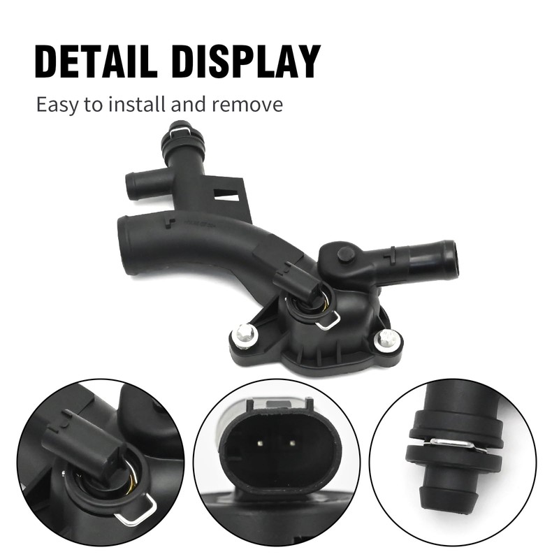 Vkinman 25193922 Car Coolant Housing Water Outlet with Sensor Hose,