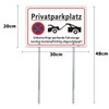 Felexdo Sign Private Parking Prohibited with Posts Aluminium Reflective 30