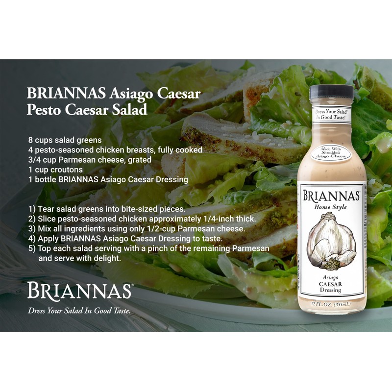 Brianna's Home Style Asiago Caesar, Salad Dressing, Gluten Free, Nut