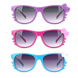 Kyra Kids Retro Kitty Cat w/Bow and Whiskers Lead-Free Girl Sunglasses (0-5 Years)