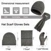 Enwokran Winter Unisex Beanie Hat Scarf Gloves Set, Elastic Knitted