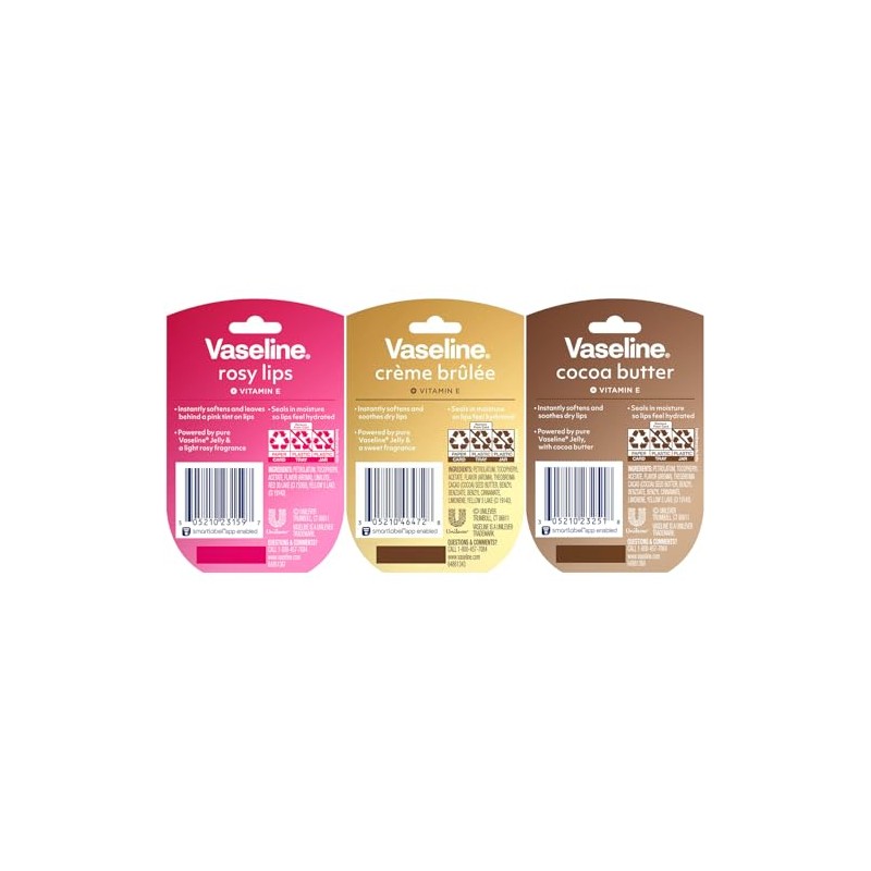 Vaseline Lip Therapy 0.25 Oz 3 Pack Bundle - Creme