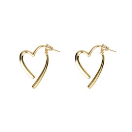 ALRNBY Gold Heart Earrings for Women Dainty Heart Hoop Earrings for Girls Trendy Gift