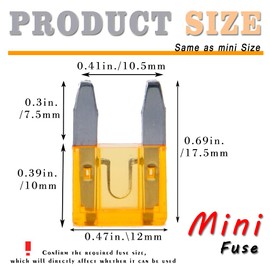 FymuSing 20 pcs 5A Mini Blade Fuse, Automotive Fuse for Car Truck