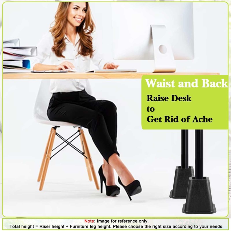 Yookwutar 4 Pack Furniture Risers 6 Inch, Bed Risers Heavy