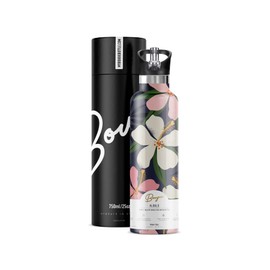 Bougie Aloalo Insulated Water Bottle, Gift Tube, 25-Ounces, Stainless Steel, Multicolor, Kitchen Décor