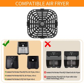 GCQ Air Fryer Replacement Tray for Instant Pot Vortex 6 in 1 5.7QT 6 QT Gourmia GAF735 6 QT Air Fryer, Original Air Fryer Accessories Grill Pan Plate Crisper Plate Rack Parts,Dishwasher Safe