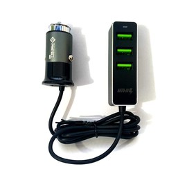 LDNIO Qualcomm 3.0 Car Quick Charger C61 Car ID with 4 USB Ports Grey