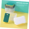 STOBAZA 2sets Countertop Dish Soap Dispenser with Sponges Transparent Press