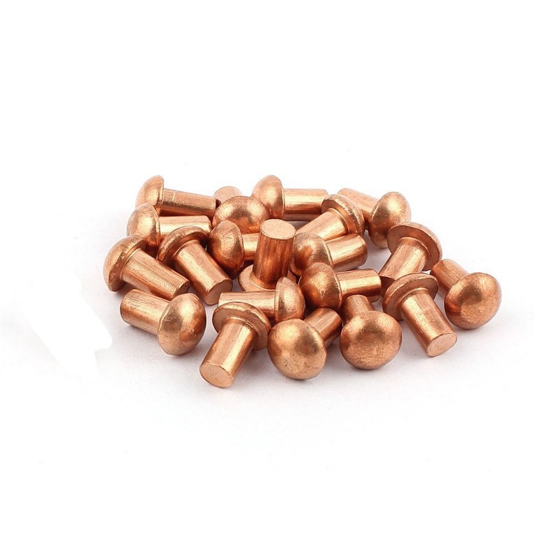 YXQ 50 Pcs Copper Solid Rivets 1/4 Diameter 5/16 L