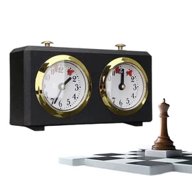Chess Timer, Analog Chess Clock Timer, Professional Chess Clock with Large Easy to Read Dials, Professional Chess Timer, Analog for Chess Board Games International Chess