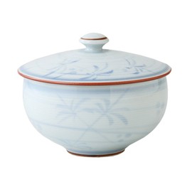 Hasamiyaki 64554 Green Tea with Lid, Flower Pattern