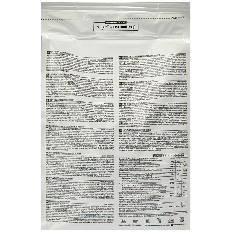 Trec Nutrition Whey 100 Protein Concentrate Strawberry Flavour, 900 g