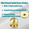 AUXBC Mini Round Solid Brass Knobs, 1/2 Inch (14mm) Diameter