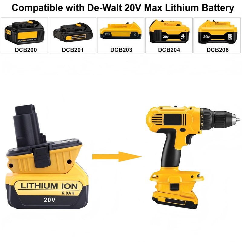 2-Pack DCA1820 Adapter Compatible with De-walt 18V to 20V Adapter,