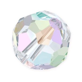 X182-15 Czech Crystal Beads, Crystal AB 8 mm Ball Fire-Polished Jewellery Beads, Crystal Cut Beads