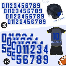 Glenmal 176 Sheets 1936 Pcs Iron on Numbers for Jersey T-Shirt Heat Transfer Numbers 0-9 for Fabric Clothing Sports Jersey Helmet Football Basketball Baseball DIY Team Uniform(Blue)