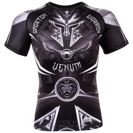 Venum Gladiator 3.0 Short Sleeve Rashguard - Black/White - XL, X-Large