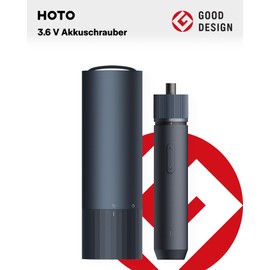 HOTO Cordless Screwdriver, 4 N.m Electric Screwdriver Set with LED Light, 3.6 V Magnetic Electric Screwdriver Set, 3 Torque, 220 rpm, 1500 mAh USB-C Charging, 5 cm S2 Steel Bits, 12 in 1