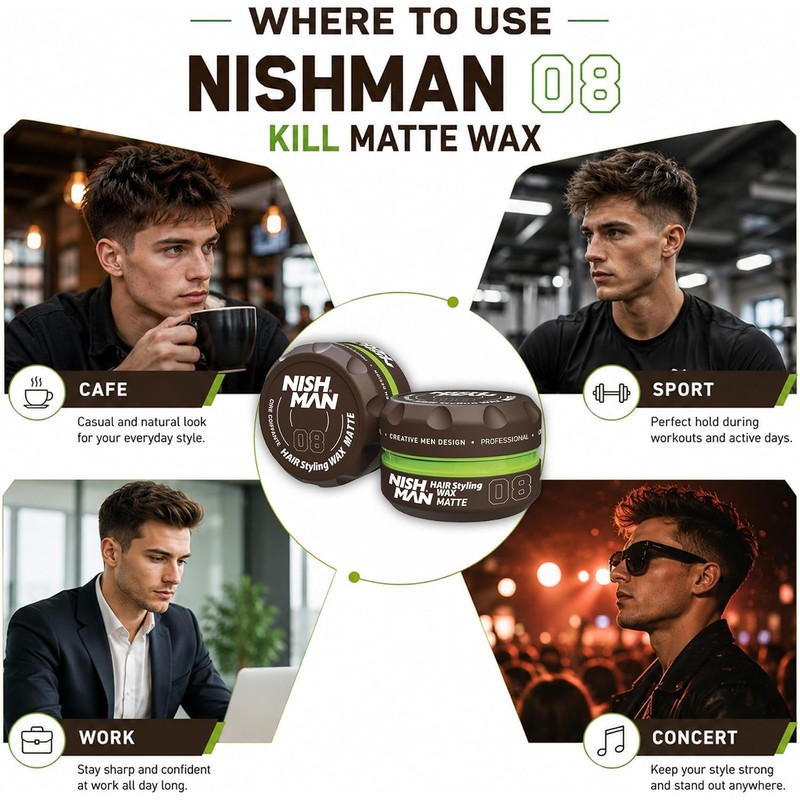 NISHMAN HAIR STYLING WAX MATTE 08 CIRE COIFFANTE 150ML