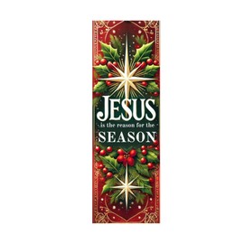 50 Count Bulk Pack - Christmas Jesus is The Reason for The Season Bookmarks - Made in USA - Bible Verse - Church Handouts- Greeting Card Inserts - Inspirational Message