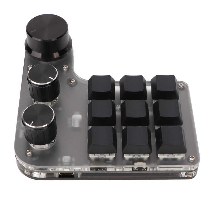 Programmable Macro Keyboard 9 Keys 3 Knobs USB Bluetooth Connection
