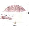 Honeystore Lace Travel Parasol Twice Folding Anti-uv Sunshade Windproof Umbrella