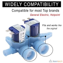 WH13X10024 Washer Water Inlet Value by Seentech - Compatible with General Electric Hotpoint Washing Machine - Replaces WH13X0086,WH13X10019,WH13X0087,AP3861119,PS1155105